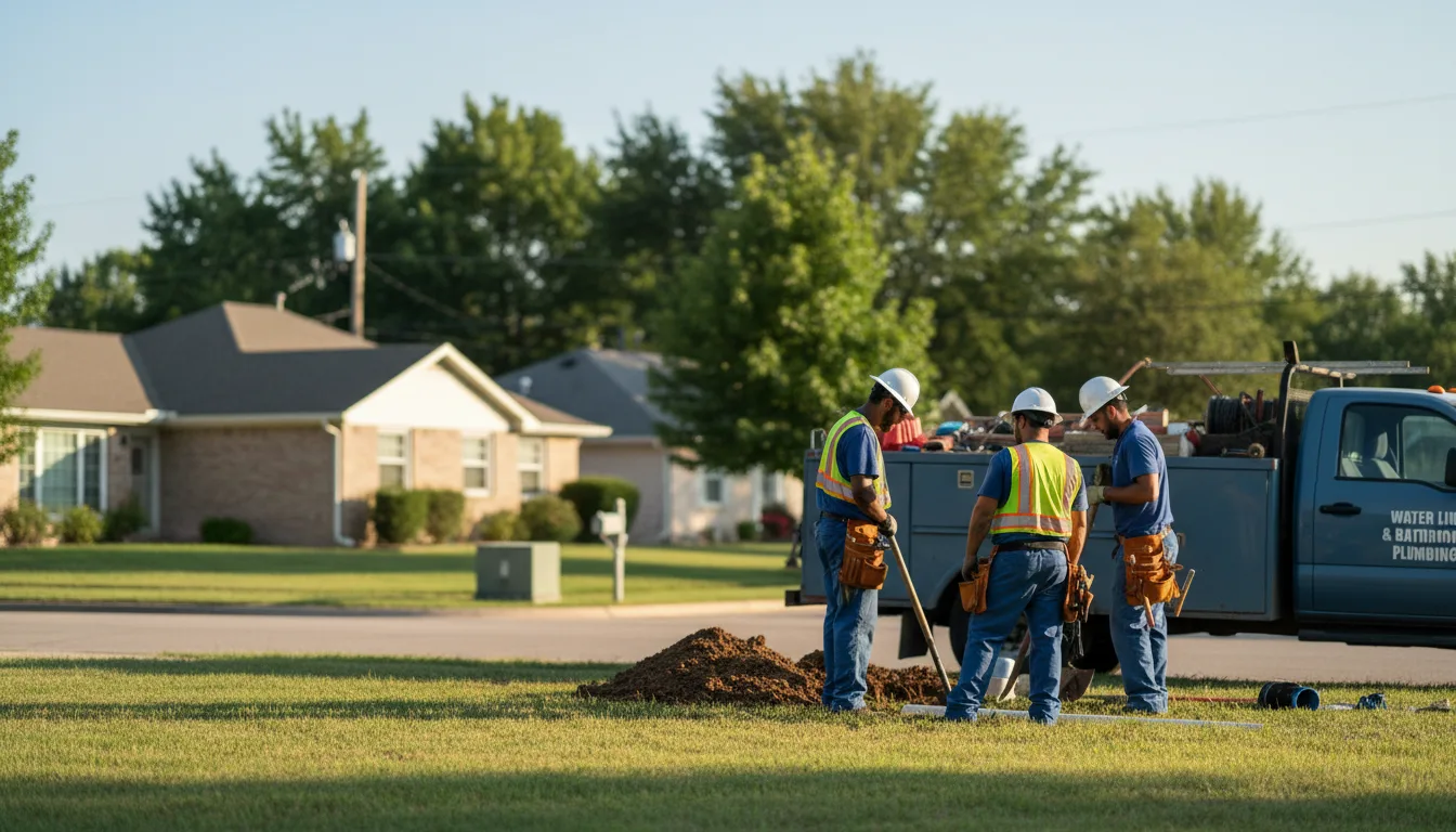 Residential water line and bathroom plumbing service in North Hampton, OH
